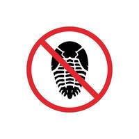prohibited and dangerous signs. trilobite danger. it is forbidden to bring trilobite vector