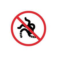prohibited and dangerous signs. worm danger. it is forbidden to bring worm vector
