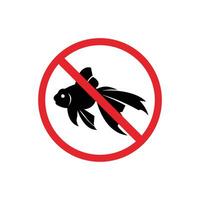 prohibited and dangerous signs. gold fish danger. it is forbidden to bring gold fish vector