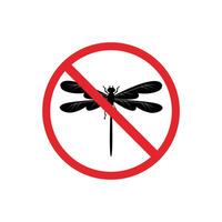 prohibited and dangerous signs. dragonfly danger. it is forbidden to bring dragonfly vector