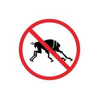 prohibited and dangerous signs. flea danger. it is forbidden to bring flea vector