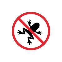 prohibited and dangerous signs. frog danger. it is forbidden to bring frog vector
