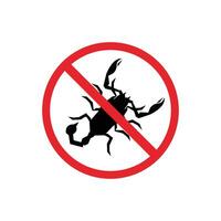 prohibited and dangerous signs. scorpion danger. it is forbidden to bring scorpion top wiev vector
