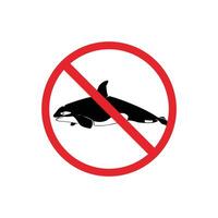 prohibited and dangerous signs. orcas danger. it is forbidden to bring orcas vector