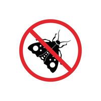 prohibited and dangerous signs. moth danger. it is forbidden to bring moth vector