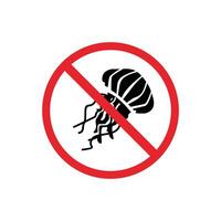 prohibited and dangerous signs. jellyfish danger. it is forbidden to bring jellyfish vector