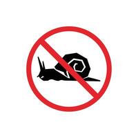 prohibited and dangerous signs. snail danger. it is forbidden to bring snail vector