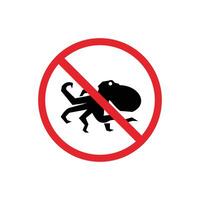 prohibited and dangerous signs. octopus danger. it is forbidden to bring octopus vector
