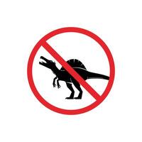 prohibited and dangerous signs. spinosaurus danger. it is forbidden to bring spinosaurus vector