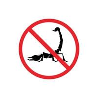 prohibited and dangerous signs. scorpion danger. it is forbidden to bring scorpion vector