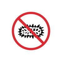 prohibited and dangerous signs. sea cucumber danger. it is forbidden to bring sea cucumber vector