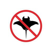 prohibited and dangerous signs. stingray danger. it is forbidden to bring stingray vector