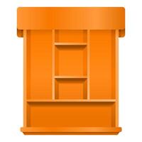 Empty Open Wooden Drawer Top View. Furniture Wooden Drawer Icon. vector