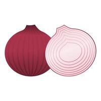 Whole and Sliced Onions Cooking Ingredient. Fresh Onion Element. Ripe Onion Icon. vector