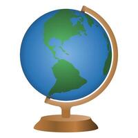 Globe Planet Earth School Equipment. Learning Globe Elements. World Globe icon. vector