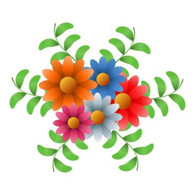 Beautiful Colorful Nature Flowers. Floral Decoration Elements. Floral Collection.
