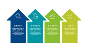 4 Steps infographic arrow overlap. Banner, Diagram, Plan, Presentation and Brochure. vector