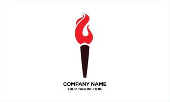 burning torch flame vector