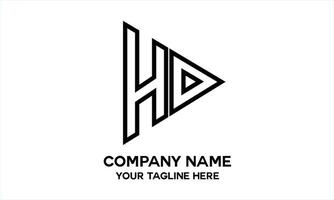 HA logo in triangle outline shape vector