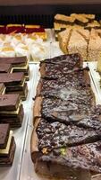 Delicious selection of Middle Eastern desserts at a local bakery video