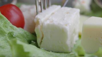 Fresh ingredients enhance salad enjoyment in sunny outdoor setting video