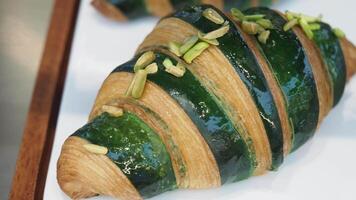 Unique pastry creation at local bakery with vibrant colors and flavors video