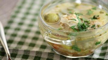 Chicken soup with meatballs and cabbage video