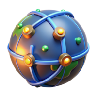 Global Network Connection A 3D Render png