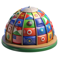 Global Unity A 3D Model of International Flags png