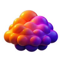 Abstract 3D Render Orange and Purple Blob png