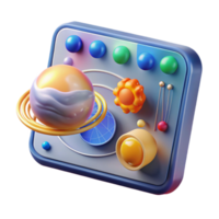 3D Render of Colorful Planetary System on App Icon png