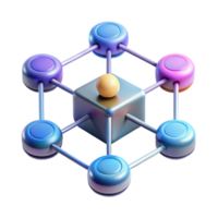 Centralized Network Interconnected Nodes Core System png