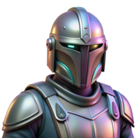 Futuristic Armored Warrior 3D Render of Sci-Fi Combat Gear png