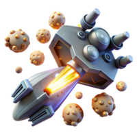 Spaceship Asteroid Mining Futuristic Spaceship Engine png