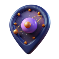 Cosmic Location Pin 3D Render of Celestial Navigation png