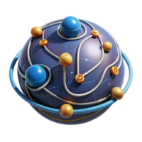 Interconnected Sphere Abstract 3D Network Model png