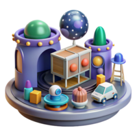 Whimsical 3D Render of Playful Objects png