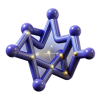 Abstract 3D Star Molecular Structure Interconnected Nodes and Glowing Core png
