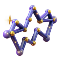Abstract 3D Molecular Structure Network Connections png