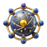 Atomic Structure Elegant 3D Model of Nucleus and Orbiting Electrons png