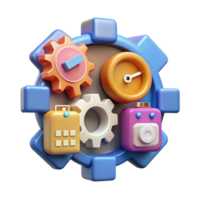 Interconnected System Gears Efficiency, Productivity, and Technology png
