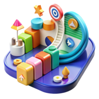 Fun 3D Colorful Blocks Game UI Design png