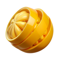 Abstract Citrus Sphere 3D Render of Segmented Fruit png