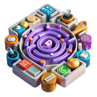 Navigating the Complexities of Digital Life A Colorful Maze Metaphor png