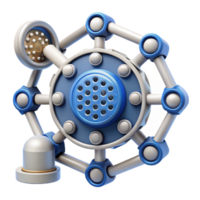 Futuristic Network System Interconnected Nodes and Central Hub png