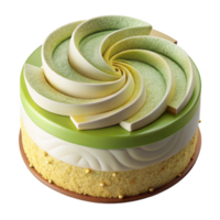 Elegant Spiral Dessert Cake Layers of Vanilla Green Tea png