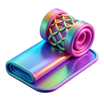Rolled Fabric with Lattice Pattern 3D Render png