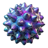 Cosmic Spiked Sphere 3D Render of Glittery Orb png