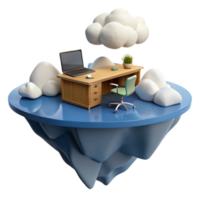 Floating Desk Cloud Computing Workspace png