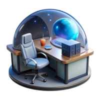 Future Workspace Enclosed Desk with Global View png